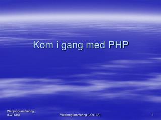 Kom i gang med PHP