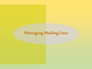 Managing Mailing Lists