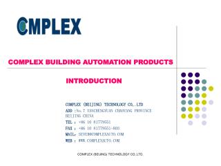 COMPLEX BUILDING AUTOMATION PRODUCTS