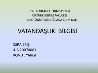 T.C. MARMARA ÜNİVERSİTESİ ATATÜRK EĞİTİM FAKÜLTESİ