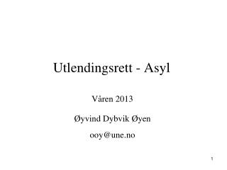 Utlendingsrett - Asyl