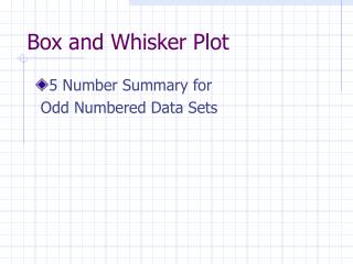 Box and Whisker Plot