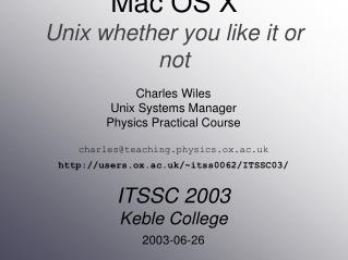 Mac OS X Unix whether you like it or not