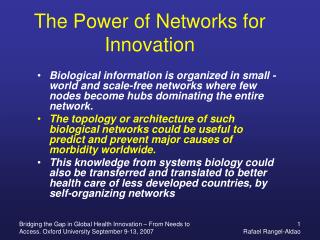 The Power of Networks for Innovation