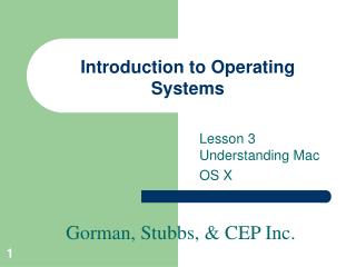 Introduction to Operating Systems