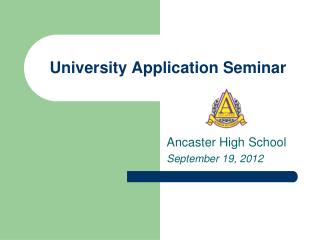 University Application Seminar