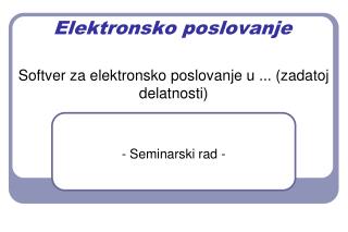 Elektronsko poslovanje