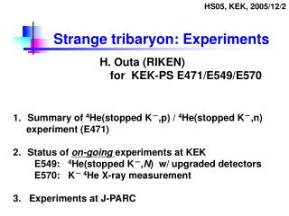 Strange tribaryon: Experiments