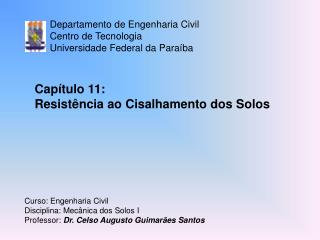 Departamento de Engenharia Civil Centro de Tecnologia Universidade Federal da Paraíba