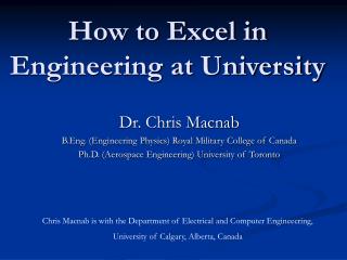 How to Excel in Engineering at University