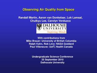 Observing Air Quality from Space