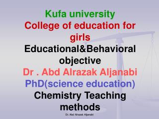 Kufa university College of education for girls Educational&amp;Behavioral objective