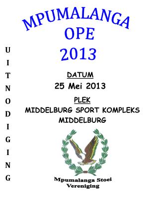 MPUMALANGA OPE 2013