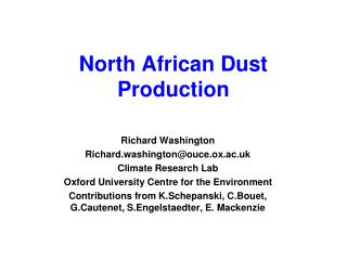 North African Dust Production