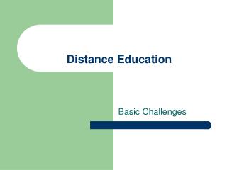 Distance Education