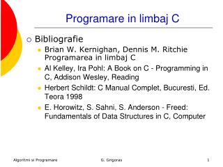 Programare in limbaj C