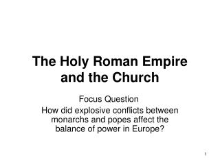 The Holy Roman Empire and the Church