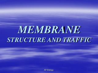 MEMBRANE STRUCTURE AND TRAFFIC