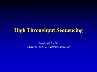 High Throughput Sequencing