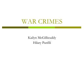 WAR CRIMES