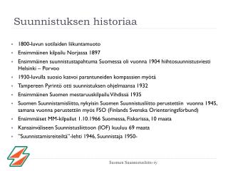 Suunnistuksen historiaa