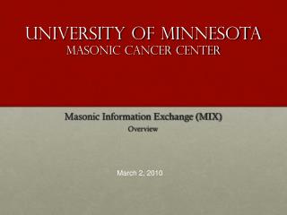 University of Minnesota Masonic Cancer Center