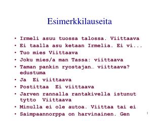 Esimerkkilauseita