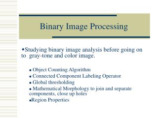 Binary Image Processing