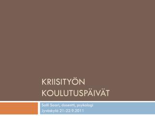 Kriisityön koulutuspäivät