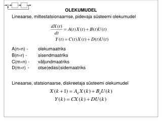 OLEKUMUDEL 	Lineaarse, mittestatsionaarnse, pidevaja süsteemi olekumudel
