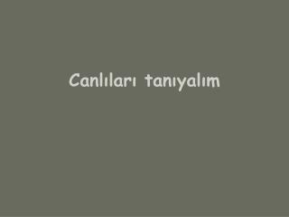 Canlıları tanıyalım