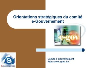 Orientations stratégiques du comité e-Gouvernement