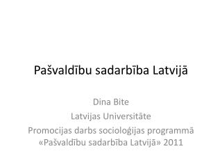 Pašvaldību sadarbība Latvijā