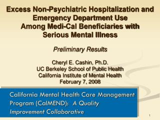 California Mental Health Care Management Program (CalMEND): A Quality Improvement Collaborative
