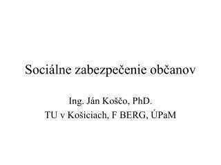 Sociálne zabezpečenie občanov