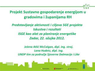 Projekt Sustavno gospodarenje energijom u gradovima i županijama RH