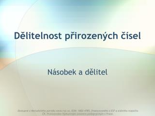 Dělitelnost přirozených čísel
