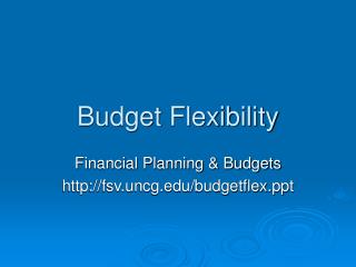 Budget Flexibility