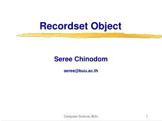 Recordset Object