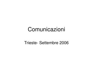 Comunicazioni