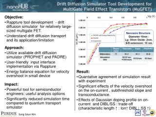 Drift Diffusion Simulator Tool Development for MultiGate Field Effect Transistors (MuGFET)