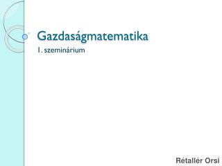 Gazdaságmatematika