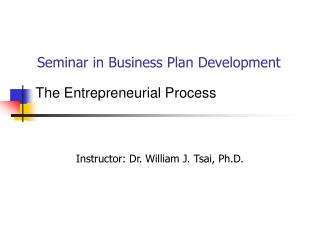 Seminar in Business Plan Development