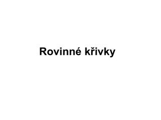 Rovinné křivky