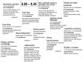 Geometria a gömbön 12.c-sek előadásában 10-12. évfolyamnak