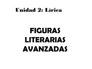 Unidad 2: Lírica