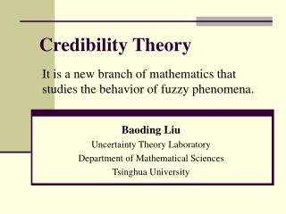 Credibility Theory