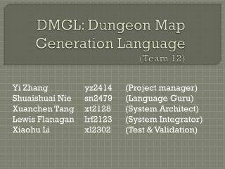 DMGL: Dungeon Map Generation Language (Team 12)