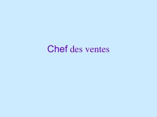 Chef des ventes