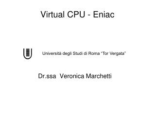 Virtual CPU - Eniac